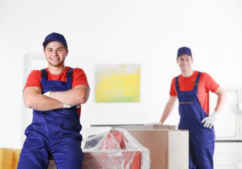 Office relocation planning in Osterley with business equipment ready for transport