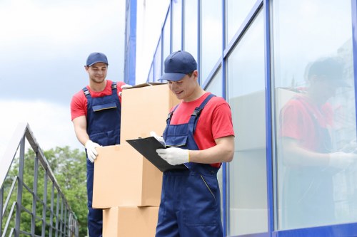 Van loading safety with team coordination and careful handling