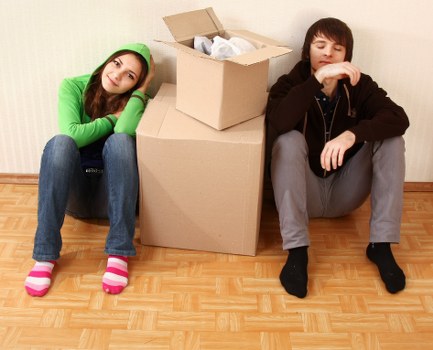 Furniture and boxes prepared for a move with a truck in Osterley