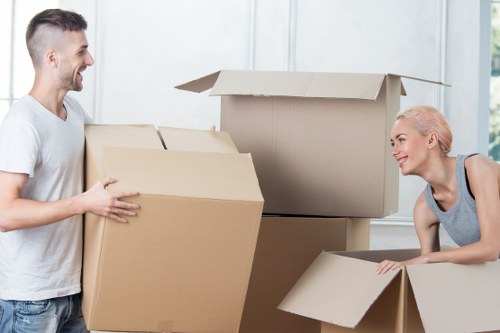 Packing and loading items into a removals van